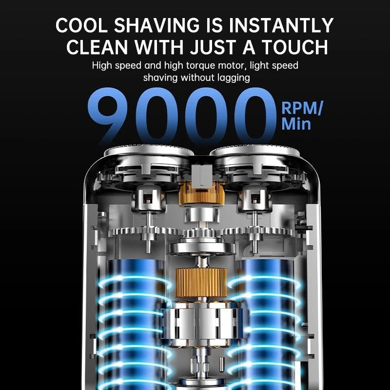 Mini Electric Smart Beard Trimmer with Dual Blades & Digital Display