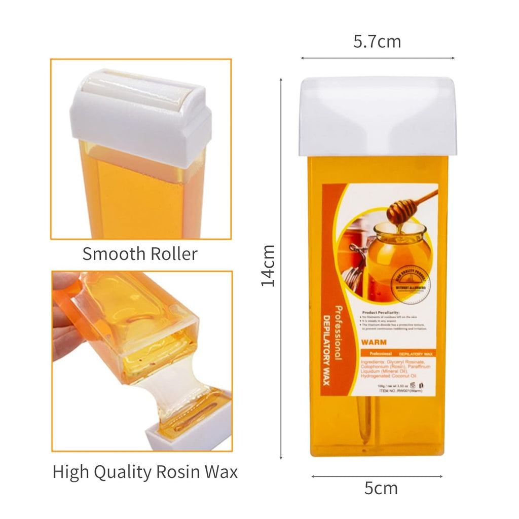 2pcs Honey Roll-On Wax Cartridges for Hair Removal - Easy & Gentle