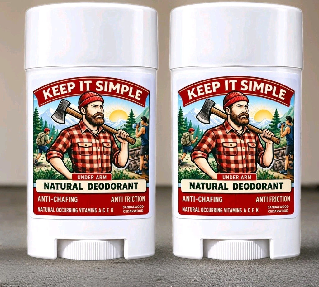 Natural Men's Deodorant Non-Staining Aluminum-Free Odor Protection 2 Pack