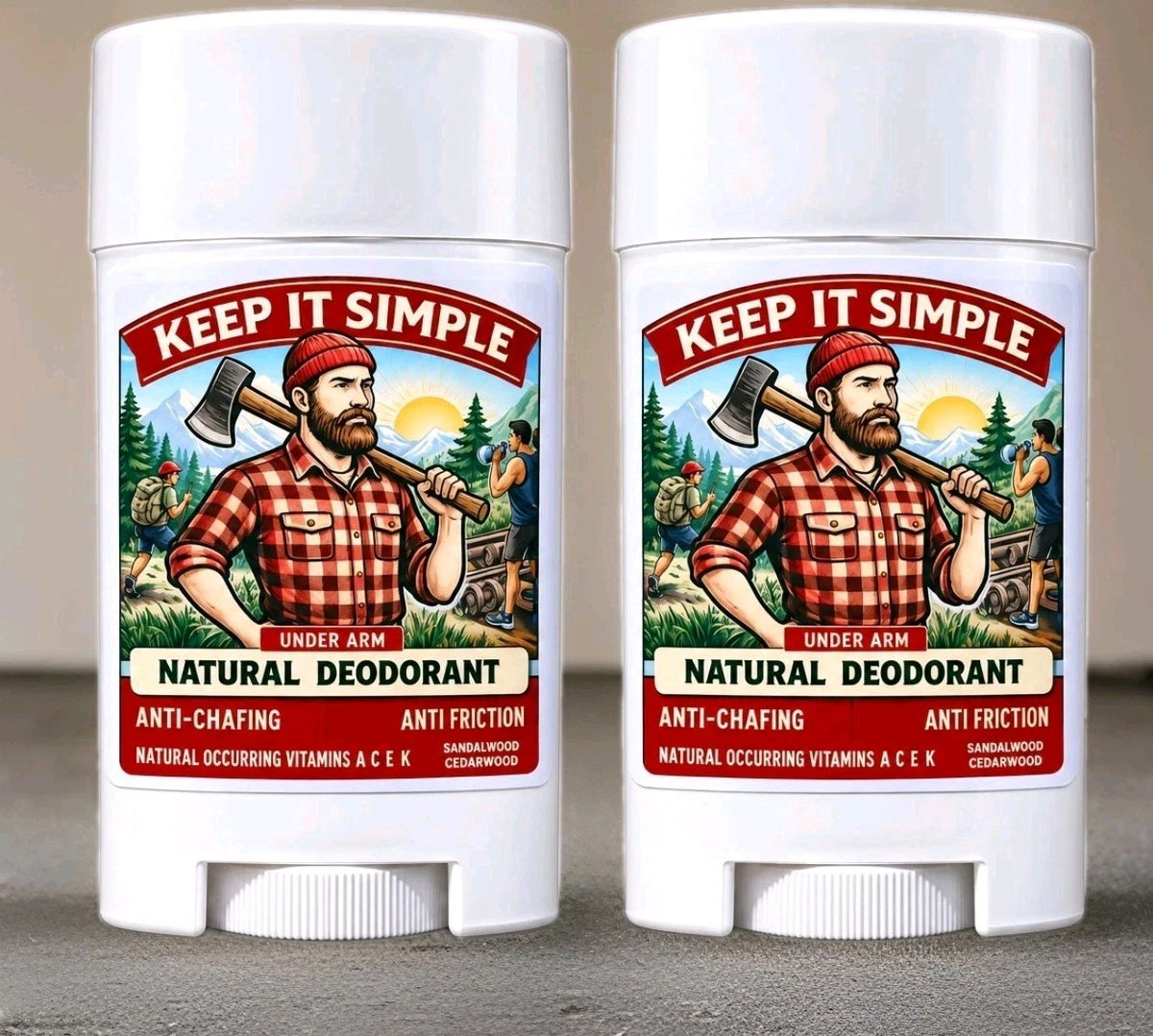 Natural Men's Deodorant Non-Staining Aluminum-Free Odor Protection 2 Pack