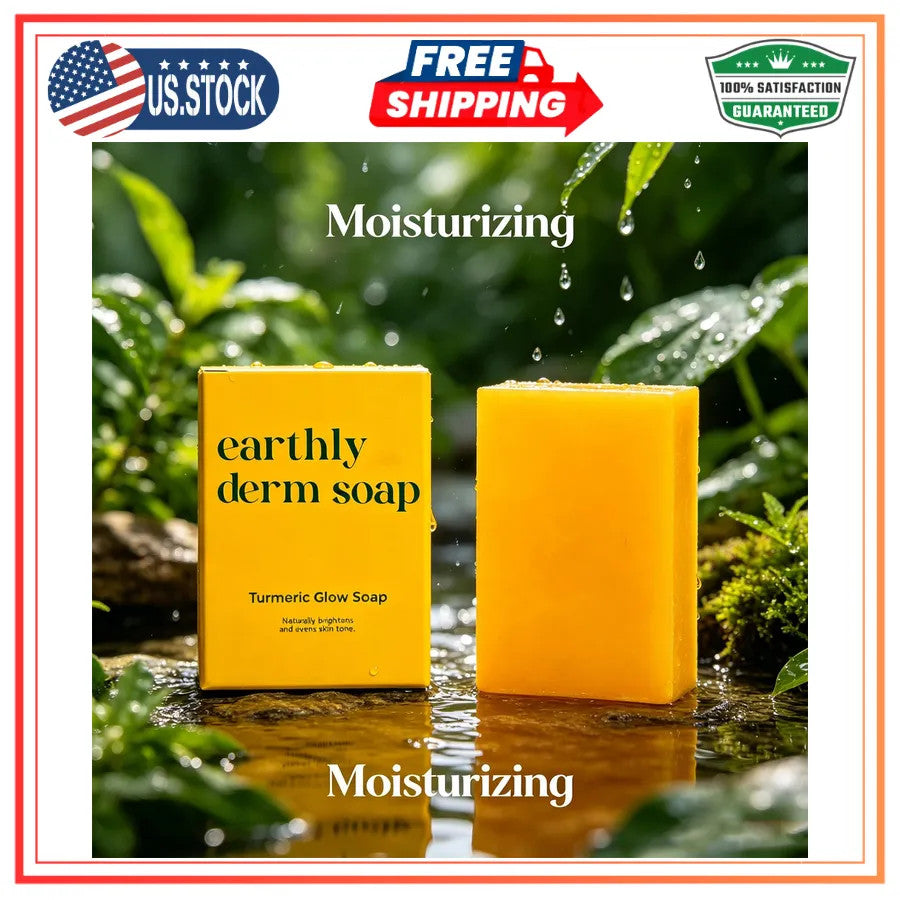 Earthly Derm Turmeric Glow Soap Natural Handmade Bar 3.5oz Moisturizing