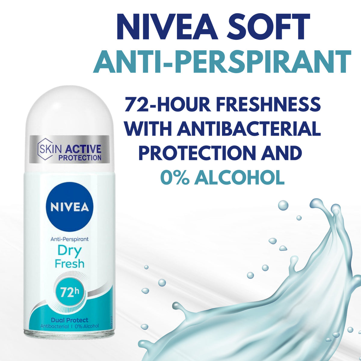 Nivea Anti-Perspirant Dry Fresh 72H Deodorant Alcohol-Free Pack of 3