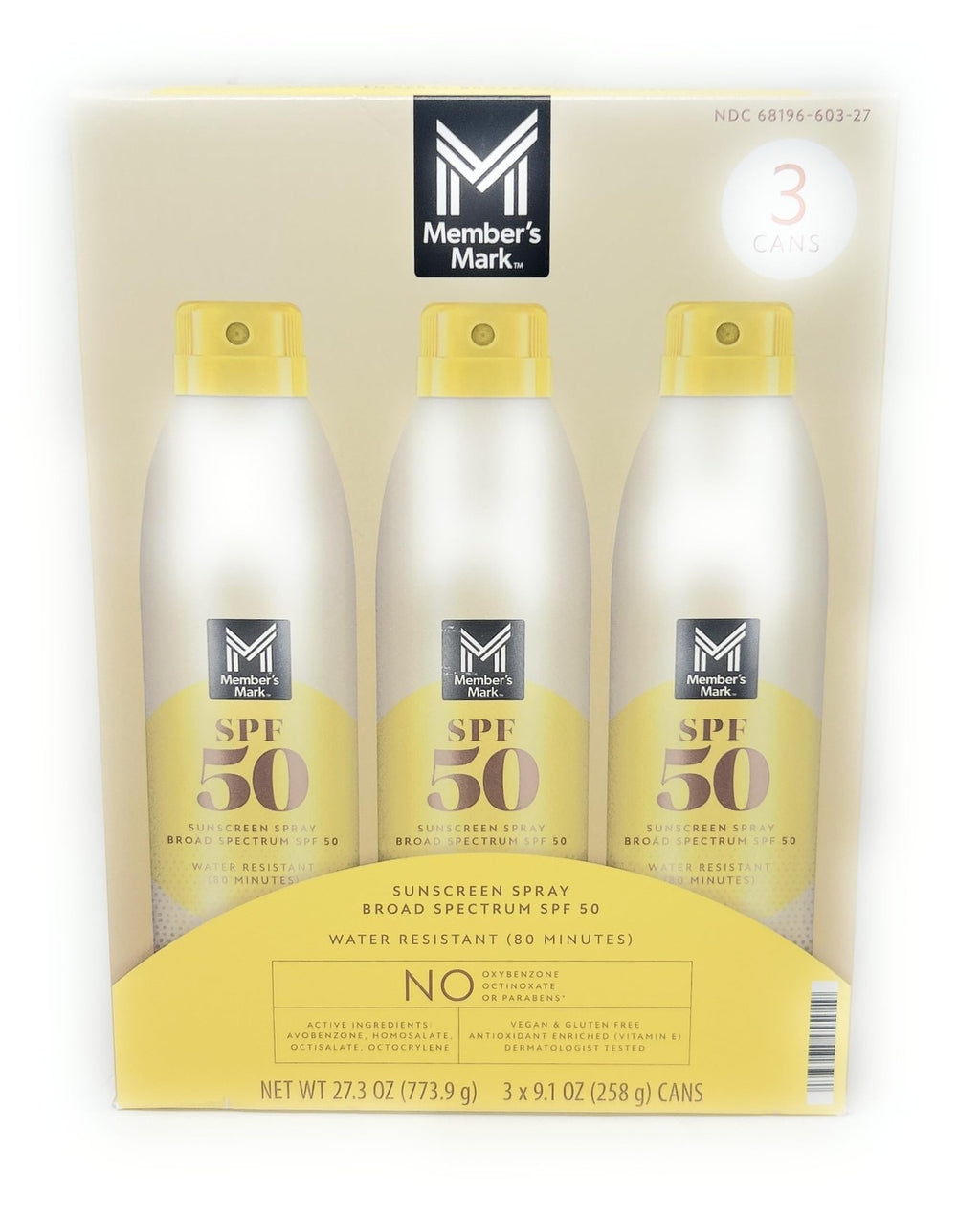 SPF 50 Sunscreen Spray Set - 3 Bottles, 9.1oz Each, Outdoor Skin Protection