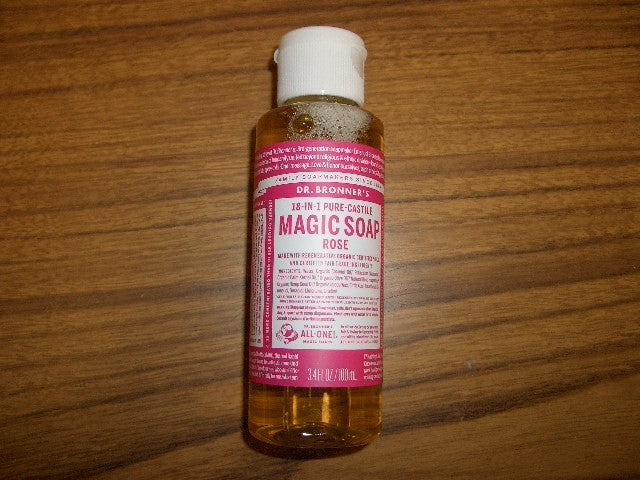 12 Pack Plant-Based Rose Castile Soap Bottles - 3.4 fl oz Each