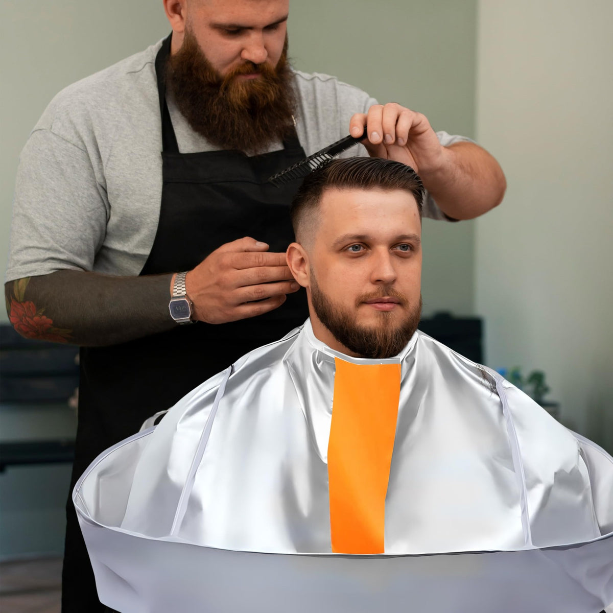 Professional Hair Cutting Cape for Men Salon Barber & Home Use