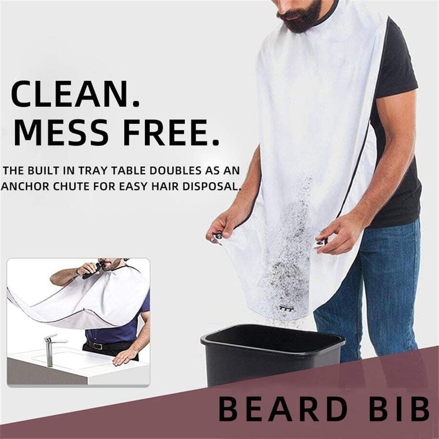 Waterproof Shaving Apron Beard Catcher Cape for Men Bathroom Grooming