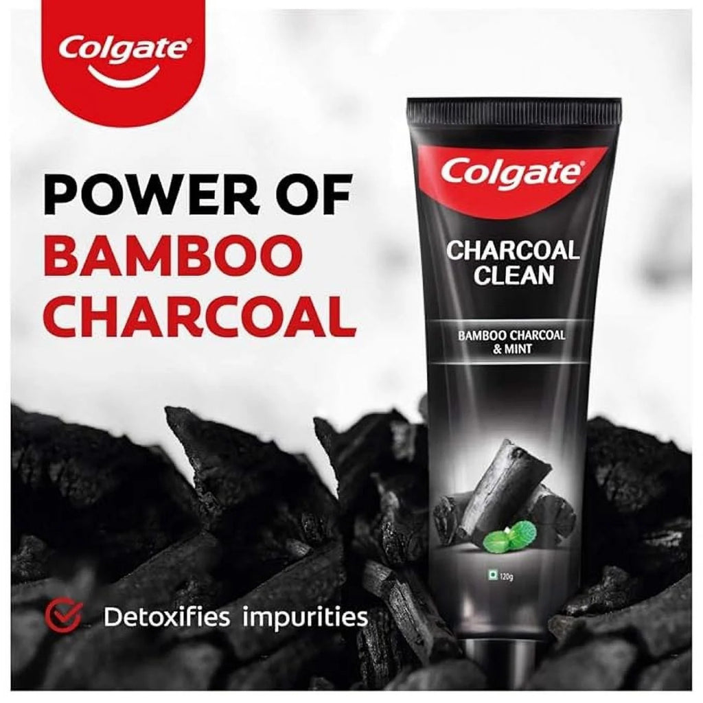 Colgate Charcoal Clean Black Gel Toothpaste 240g with Bamboo & Mint