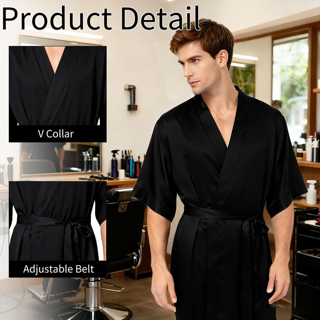 Black 4 Pack Salon Hair Cutting Capes with Adjustable Tie - 40 Inch