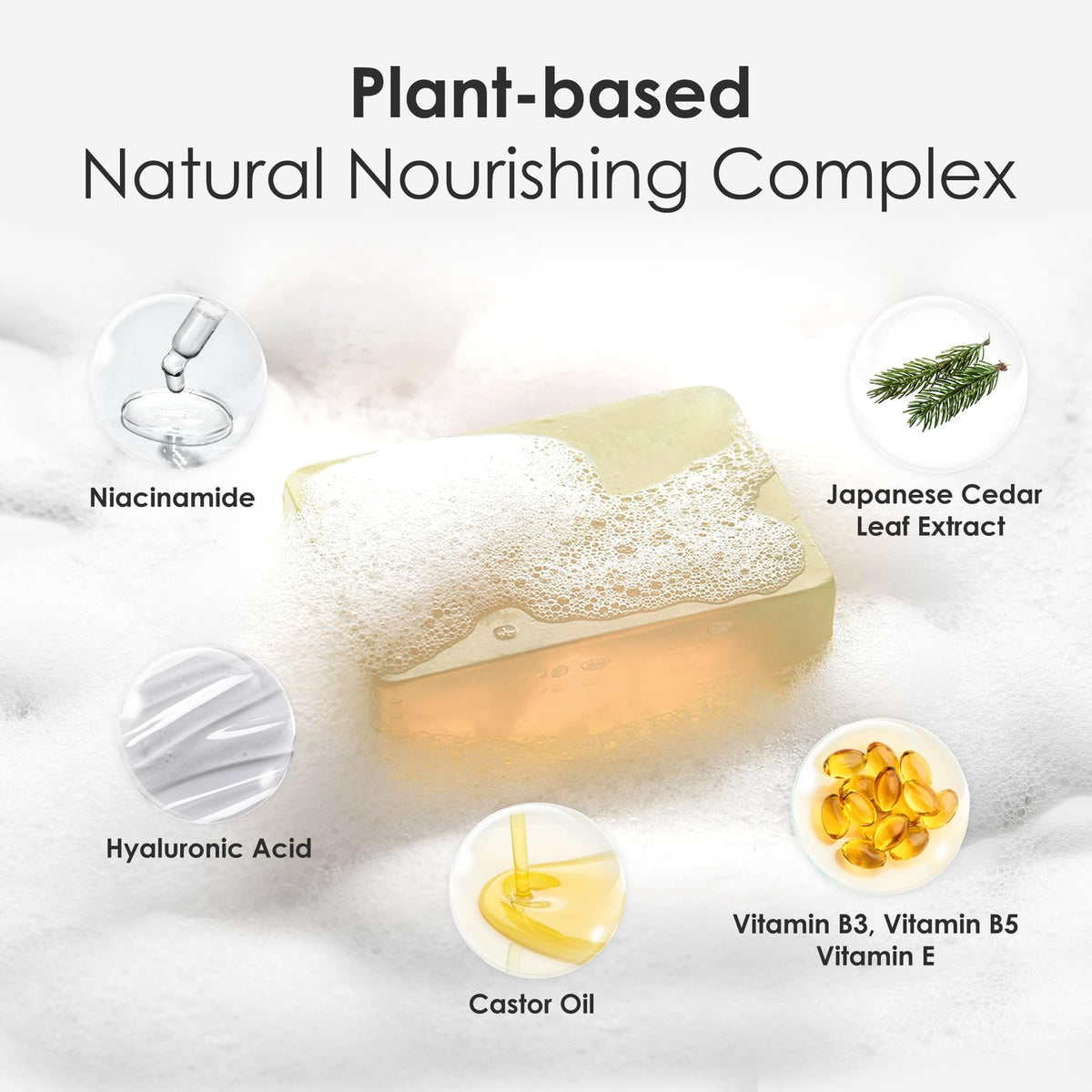 Glycerin Soap Bar 180g - Natural Transparent Face & Body Cleanser with Pine Scent