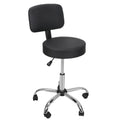 Adjustable Hydraulic Salon Stool with Back Cushion & Swivel Casters