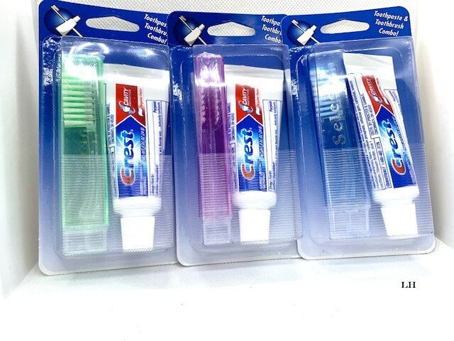 Travel Toothpaste and Toothbrush Set - 3 Pack with Cover & Mini Tube