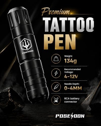 Professional Tattoo Pen Kit with 2 Batteries for Beginners - Wireless Rotary Tattoo Machine