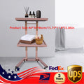 Salon Folding Rolling Trolley Cart with 2 Storage Trays for Barber Shop