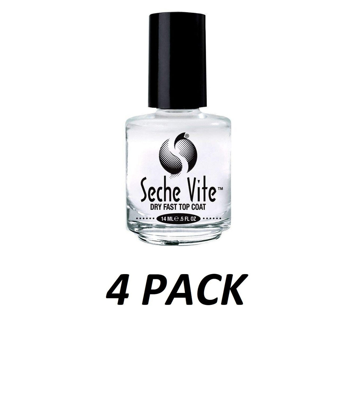Seche Vite Top Coat Nail Polish 0.5 oz - Pack of 4