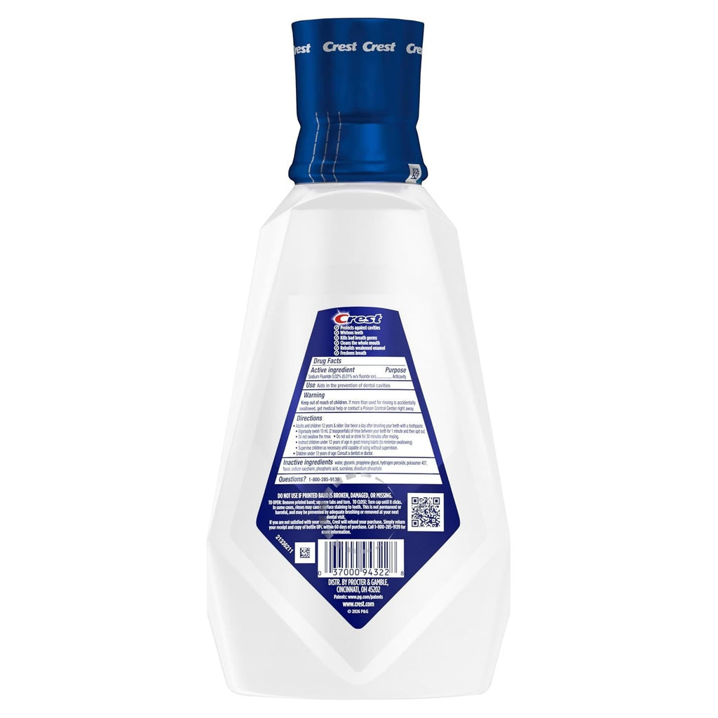 Whitening Mouthwash Alcohol-Free 32 Fl Oz - Fluoride & Enamel Support
