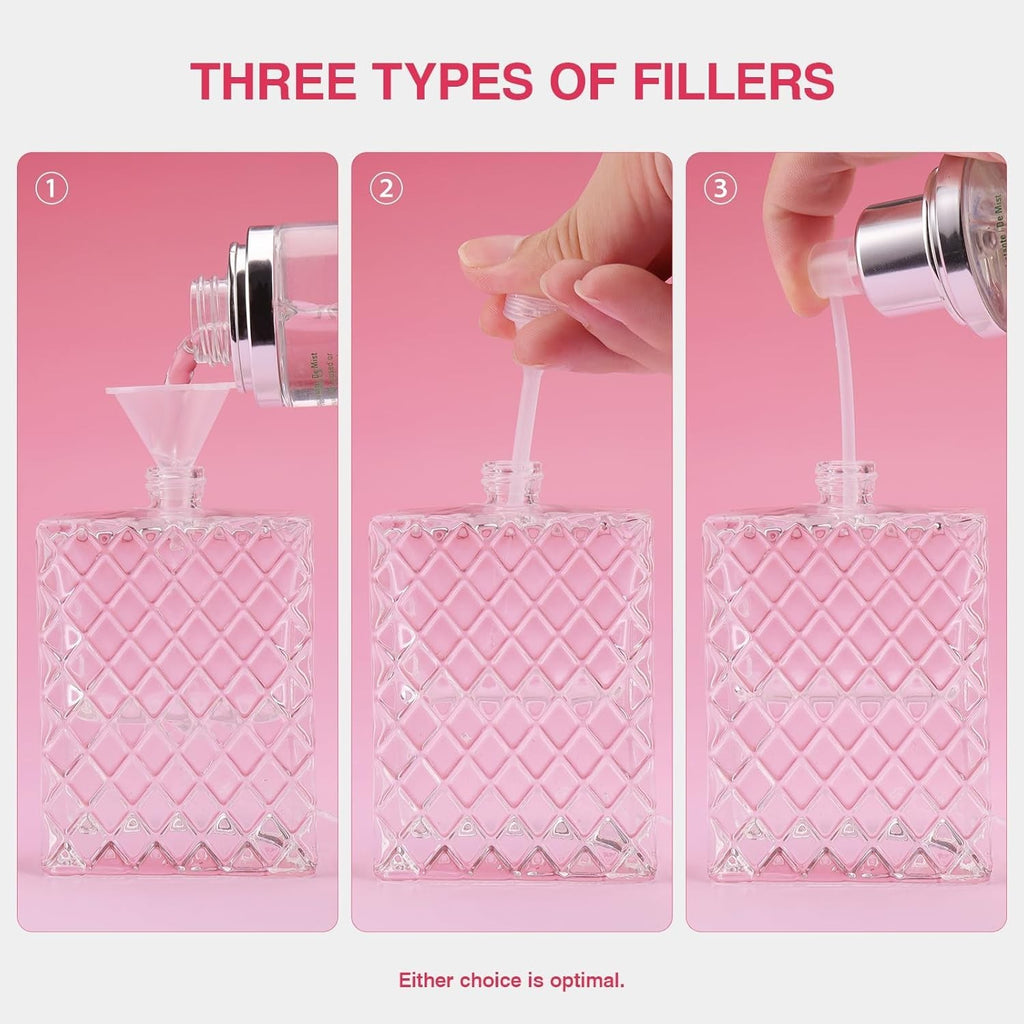 Refillable Glass Perfume Bottle 100ml Spray Pump Empty Cologne Container