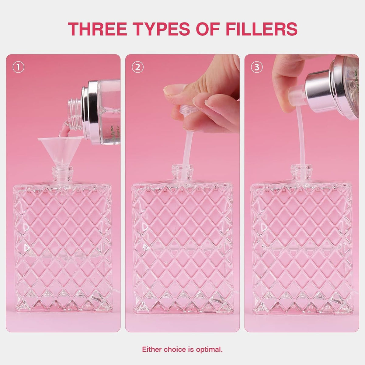 Refillable Glass Perfume Bottle 100ml Spray Pump Empty Cologne Container