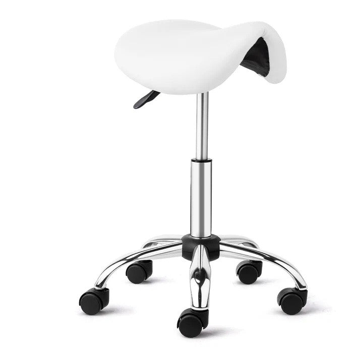 Ergonomic Saddle Stool with 360° Wheels 350 Lb Capacity for Office & Salon