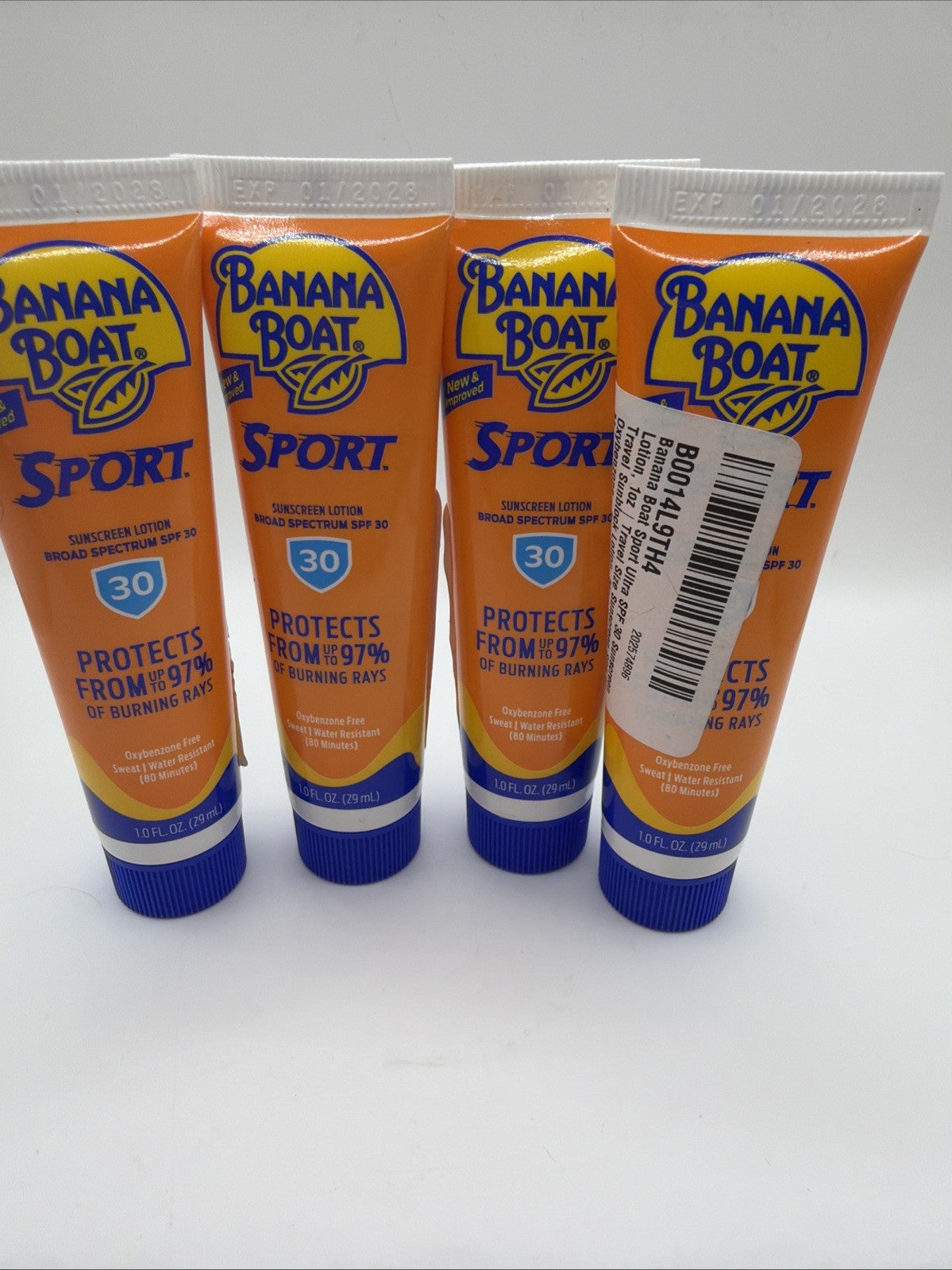 Set of 4 Sunscreen Lotions SPF 30 Travel Size - Ultra Water-Resistant