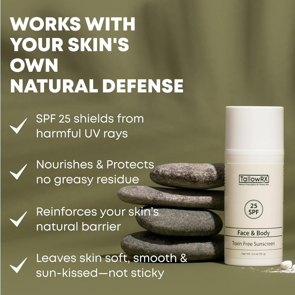 Mineral Sunscreen SPF 25 with Zinc Oxide Non-Toxic Reef Safe 3.4 oz