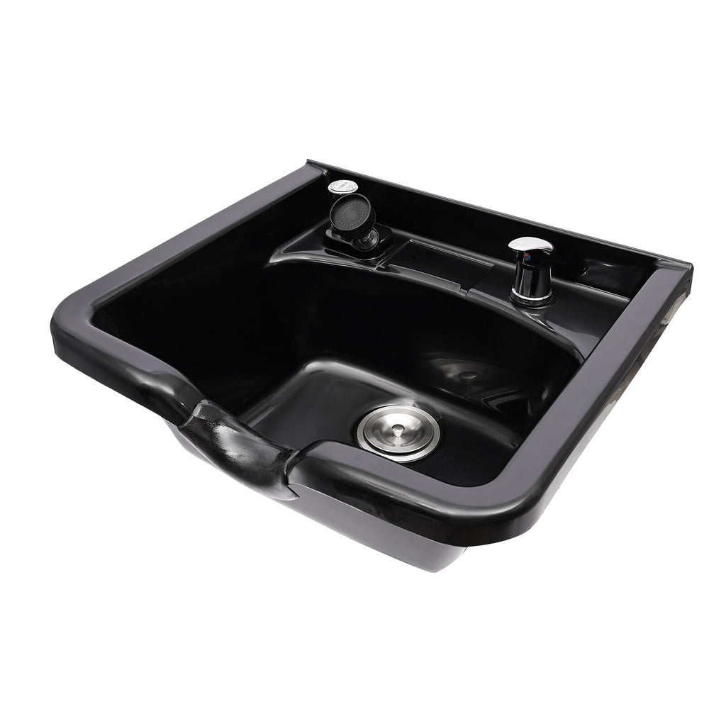 Black Deep ABS Backwash Sink for Hair Salons & Barber Shops 21.85x19.69x9.84 Inch