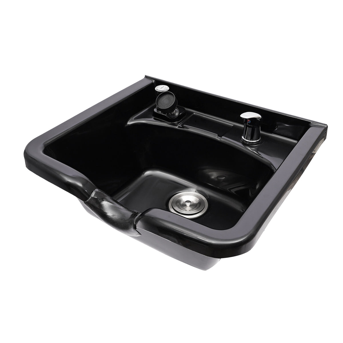 Black Deep ABS Backwash Sink for Hair Salons & Barber Shops 21.85x19.69x9.84 Inch