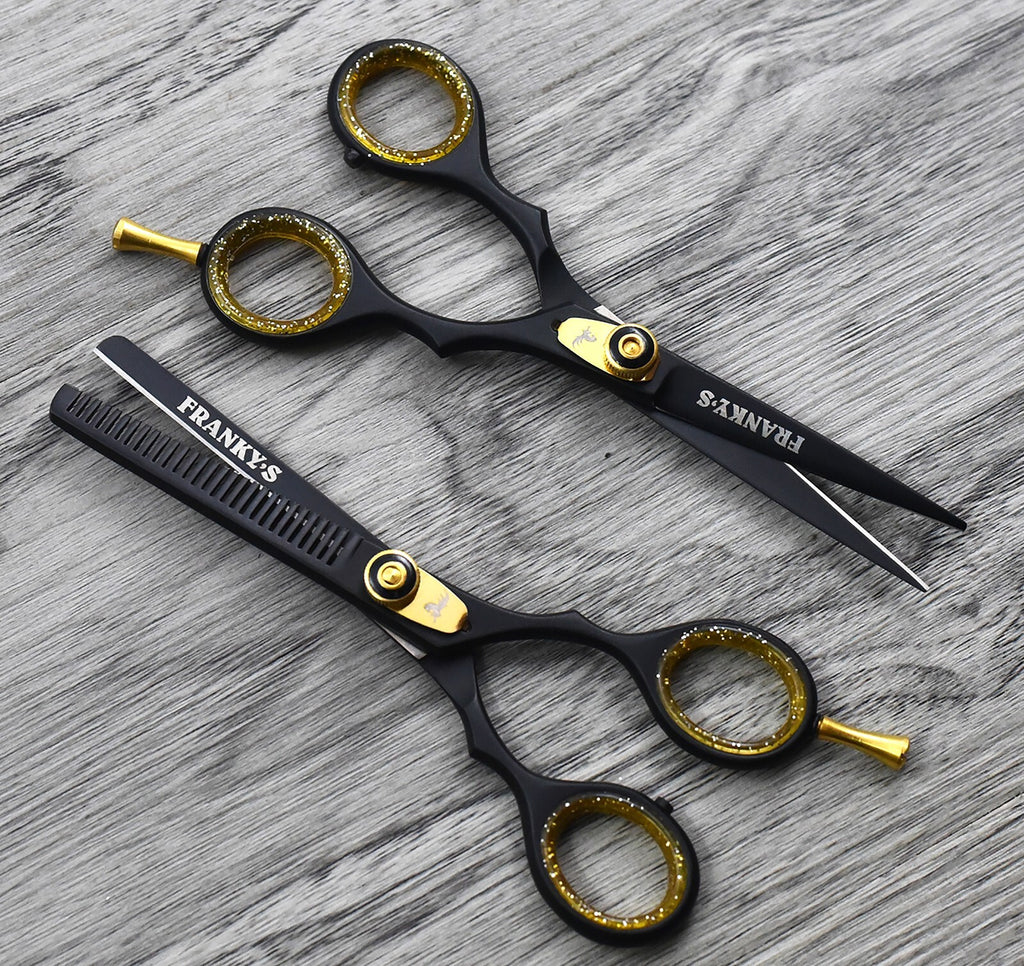 Professional Hair Cutting Scissors Thinning Shears Salon Set - Gold Edition