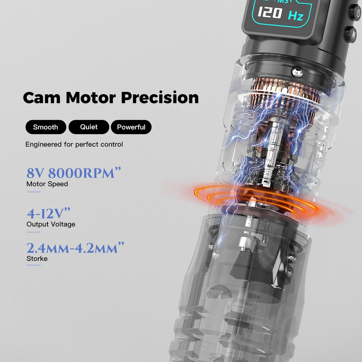 Tattoo Pen Machine Kit with 2300mAh Batteries, 7 Adjustable Stroke, Wireless