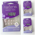 3-Pair Short Toe Nails Set with Nail Art & Glue | Perfect Toes
