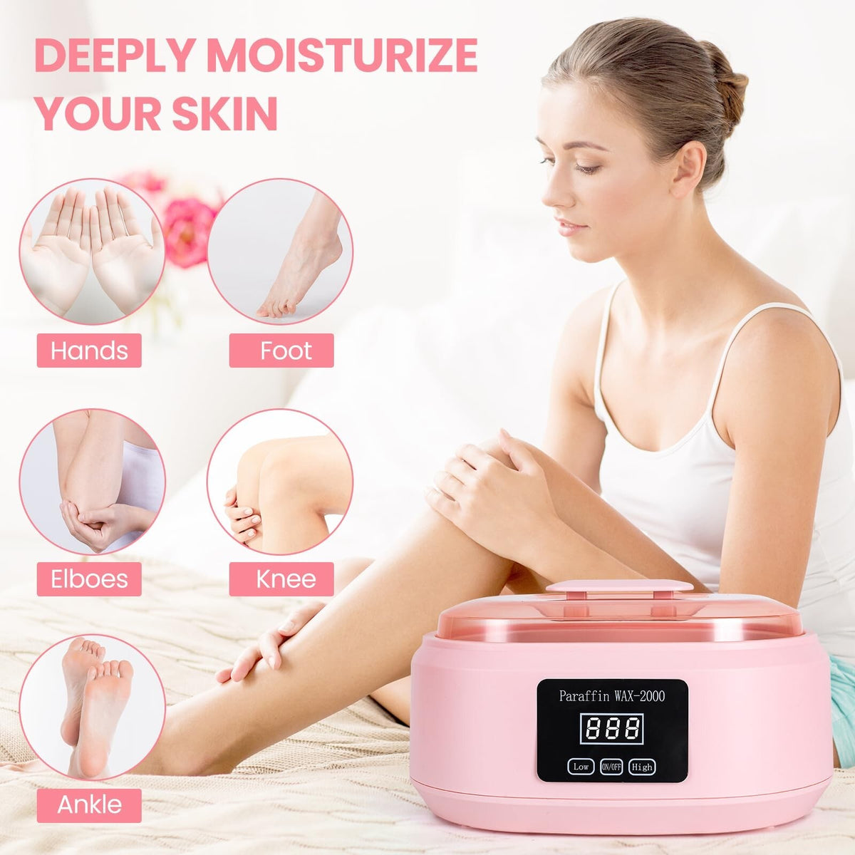 Paraffin Wax Machine for Hands and Feet - 3500ml Spa Hot Wax Kit with 6 Wax Packs