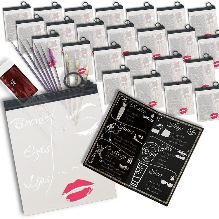 Permanent Makeup Aftercare Kit with 25 Microbrush Applicators & Lip Brushes