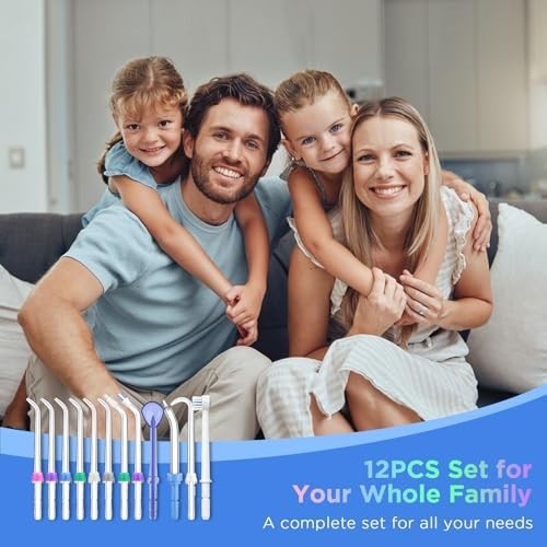 12PCS Water Flosser Replacement Tips Set - Compatible with Most Waterpik Models