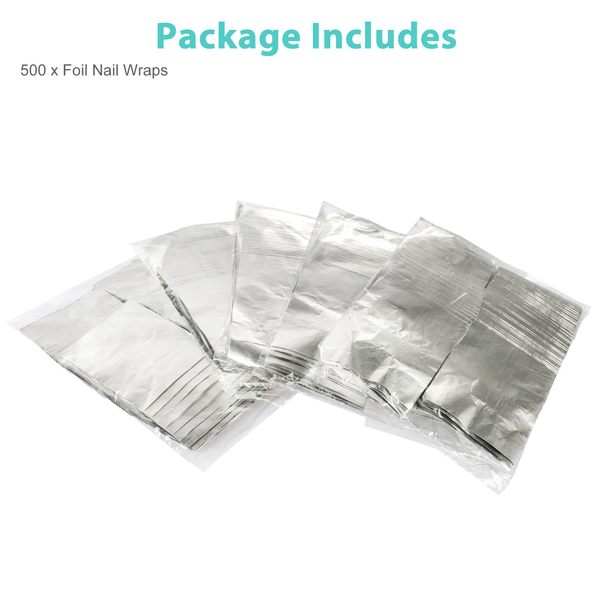 500PCS Nail Foil Wraps for Gel Polish Removal with Cotton Pads