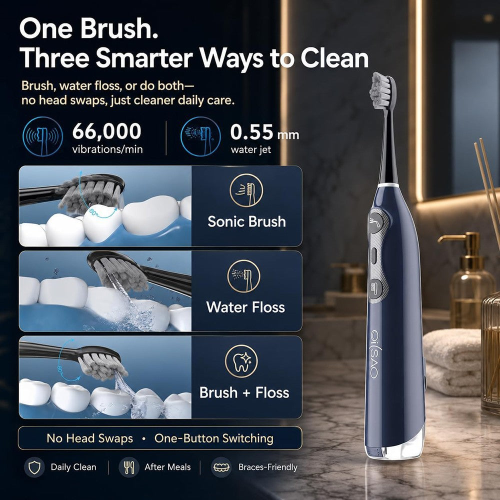 Electric Toothbrush with Water Flosser 3-in-1 Sonic Oral Care Kit