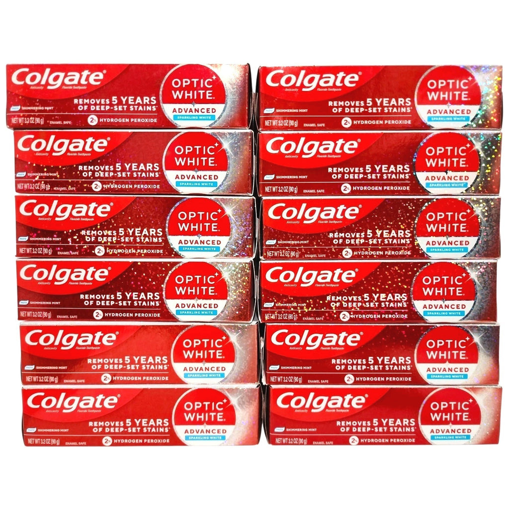 Colgate Optic White Advanced Sparkling White Toothpaste 2% Hydrogen Peroxide - Mint 3.2 oz