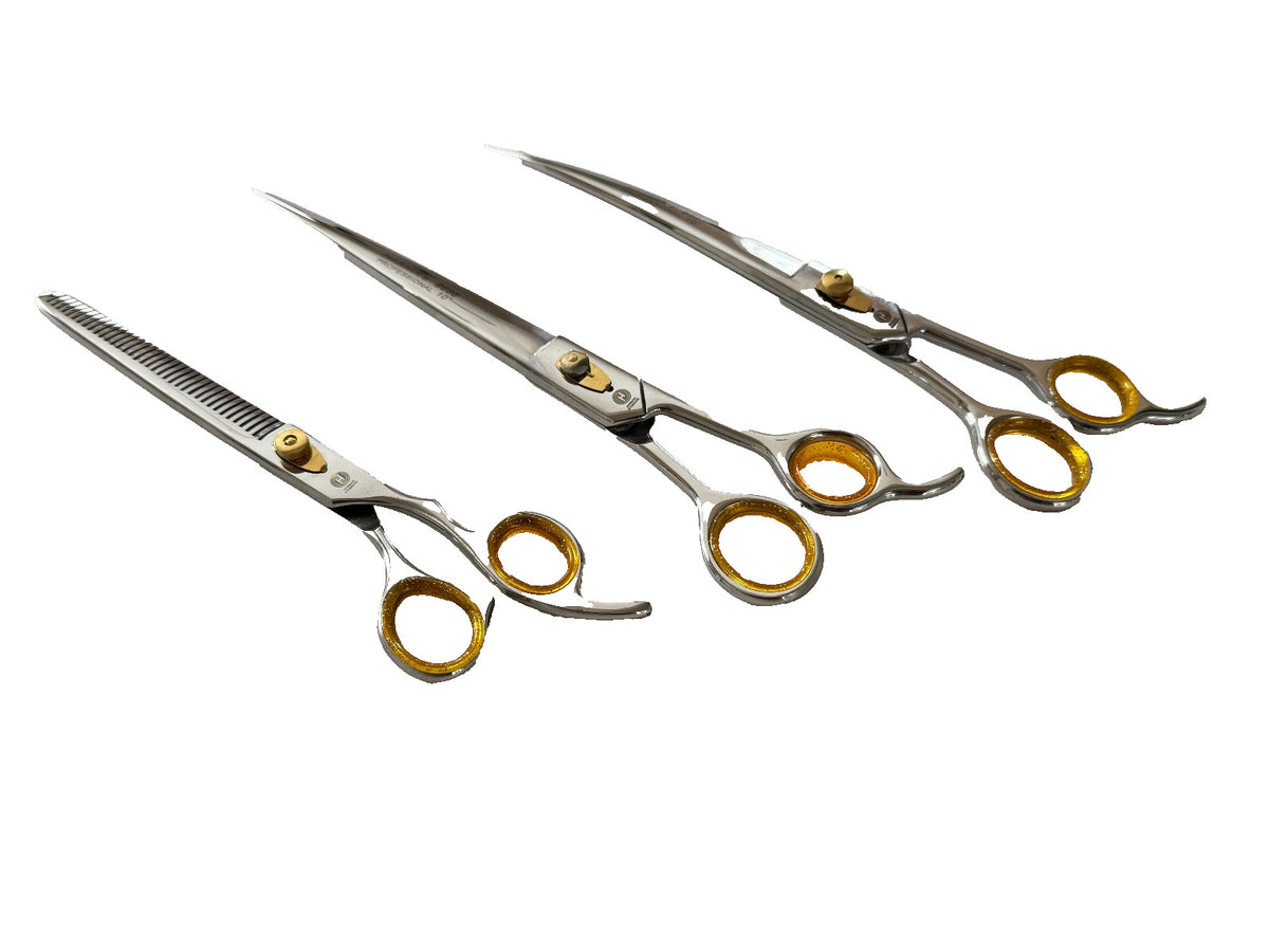Professional Hair Thinning Scissors Set - 3 Pieces Barber Grooming Shears