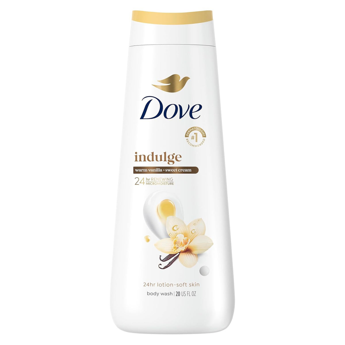 Dove Indulge Body Wash Warm Vanilla & Sweet Cream - Moisturizing 20 oz