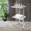 Stainless Steel 2-Tier Medical & Salon Trolley Cart with Wheels