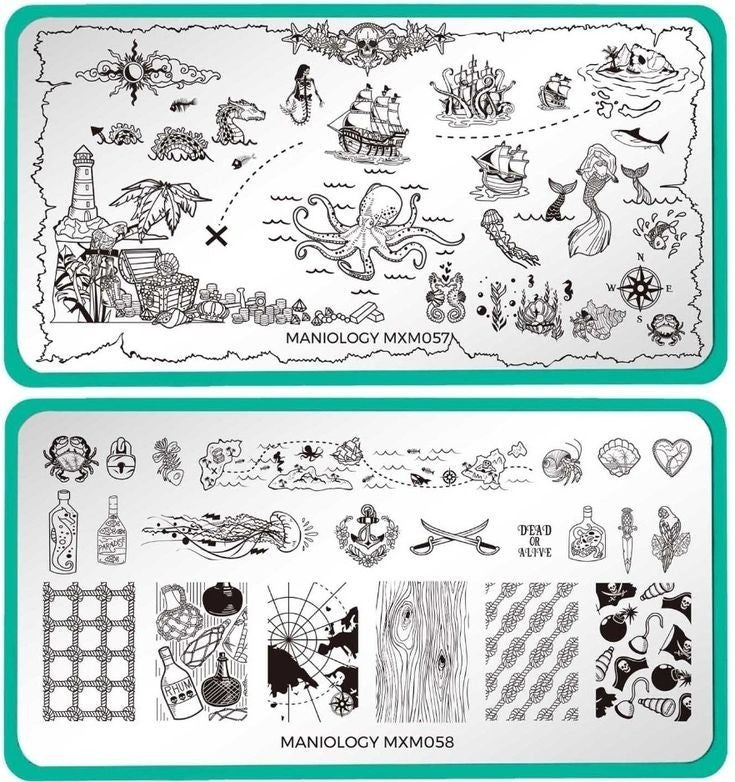Maniology Mani X Me Nail Stamping Plate Set Pirates MXM057 & MXM058