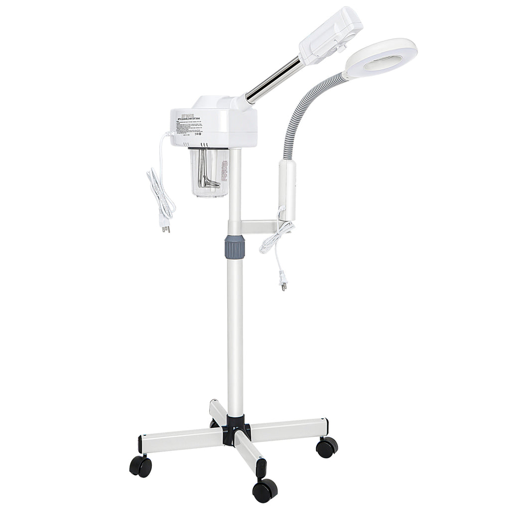 2-in-1 Facial Steamer with Magnifying Lamp and Hot Mist Function
