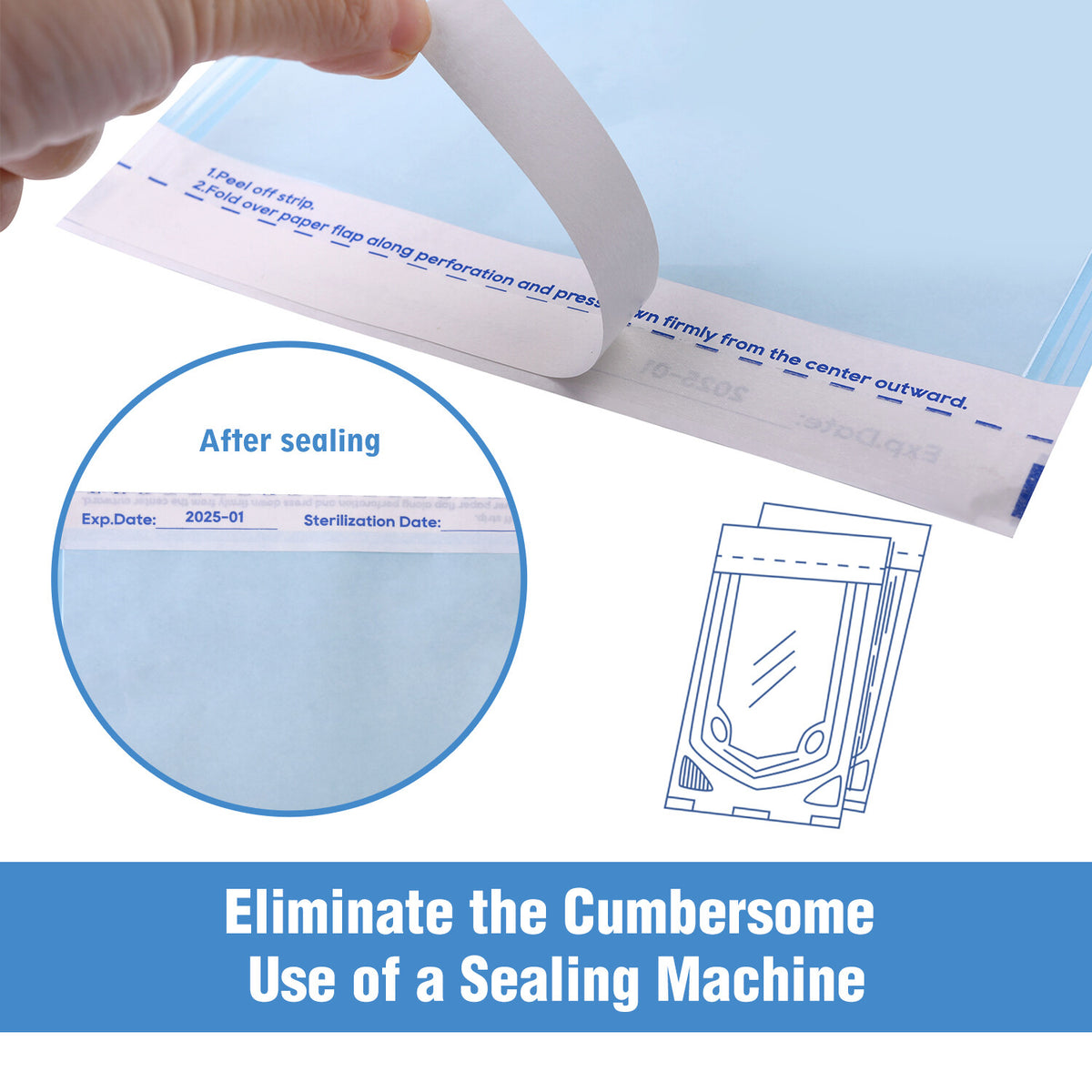 Dental Self Seal Sterilization Pouches Autoclave Bags - Multiple Sizes