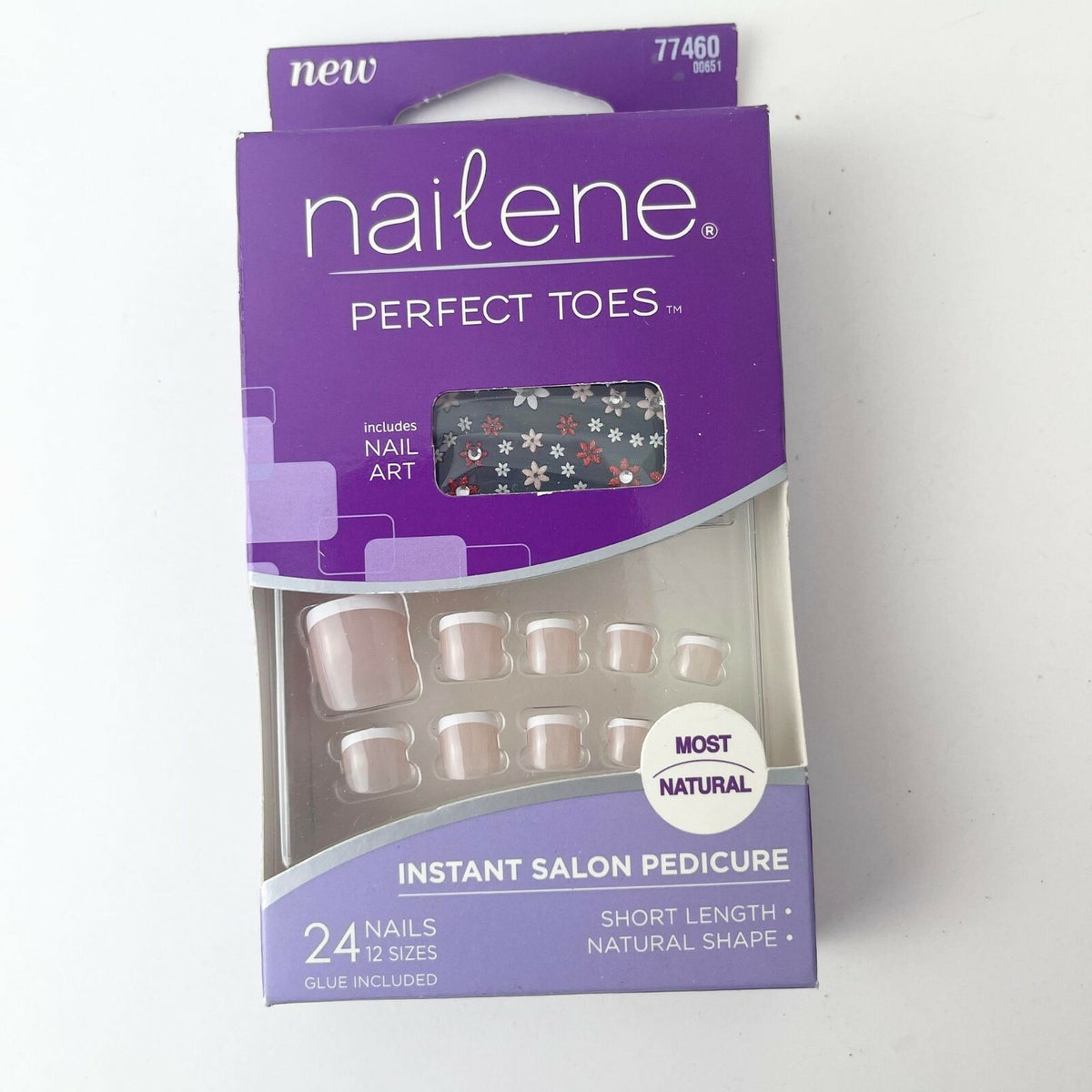 3-Pair Short Toe Nails Set with Nail Art & Glue | Perfect Toes