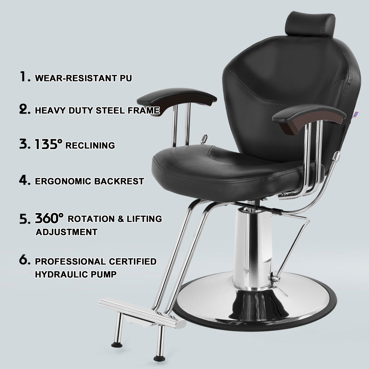 All Purpose Hydraulic Barber Chair for Salon Spa Hair Styling & Beauty