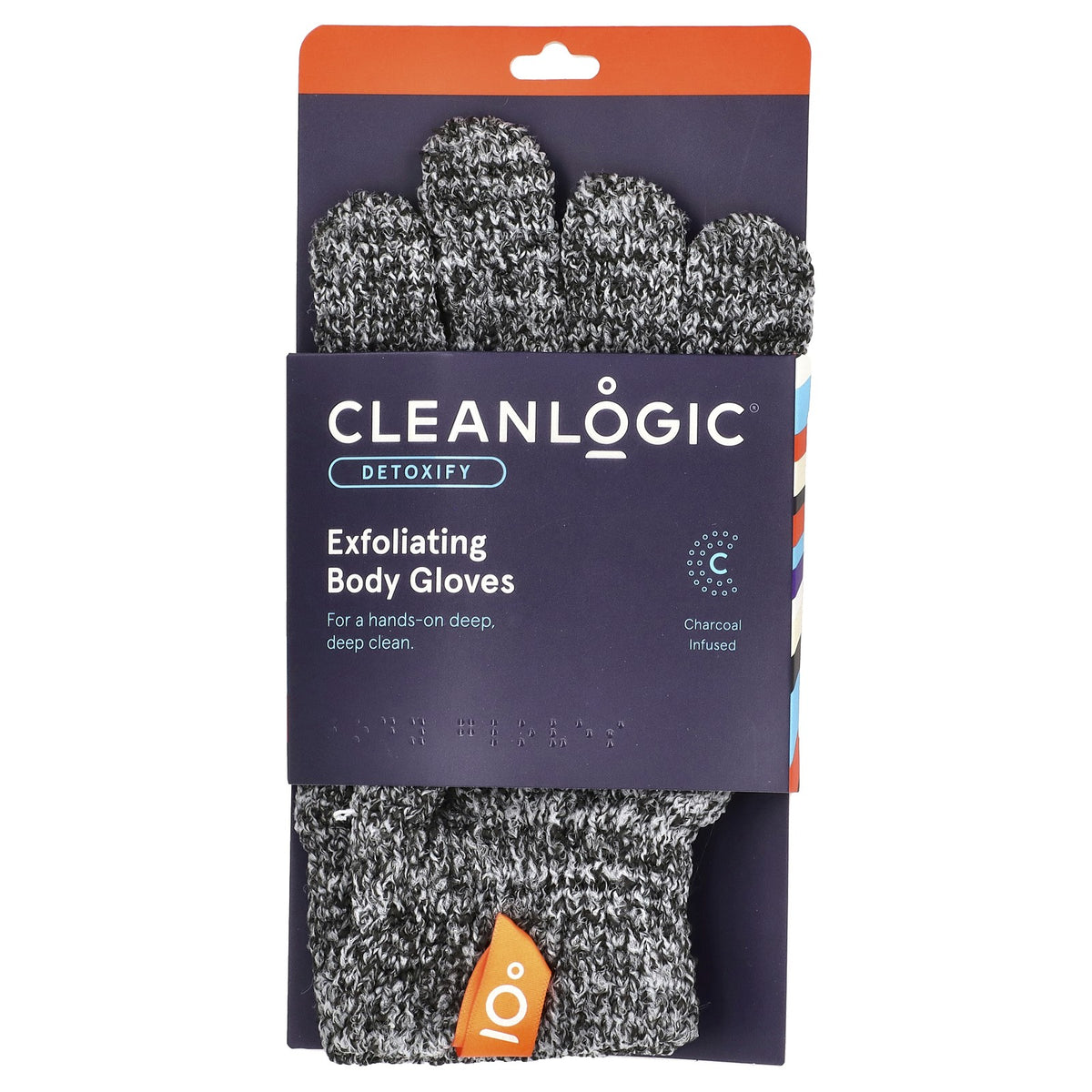 Exfoliating Body Gloves with Charcoal Infusion - 1 Pair