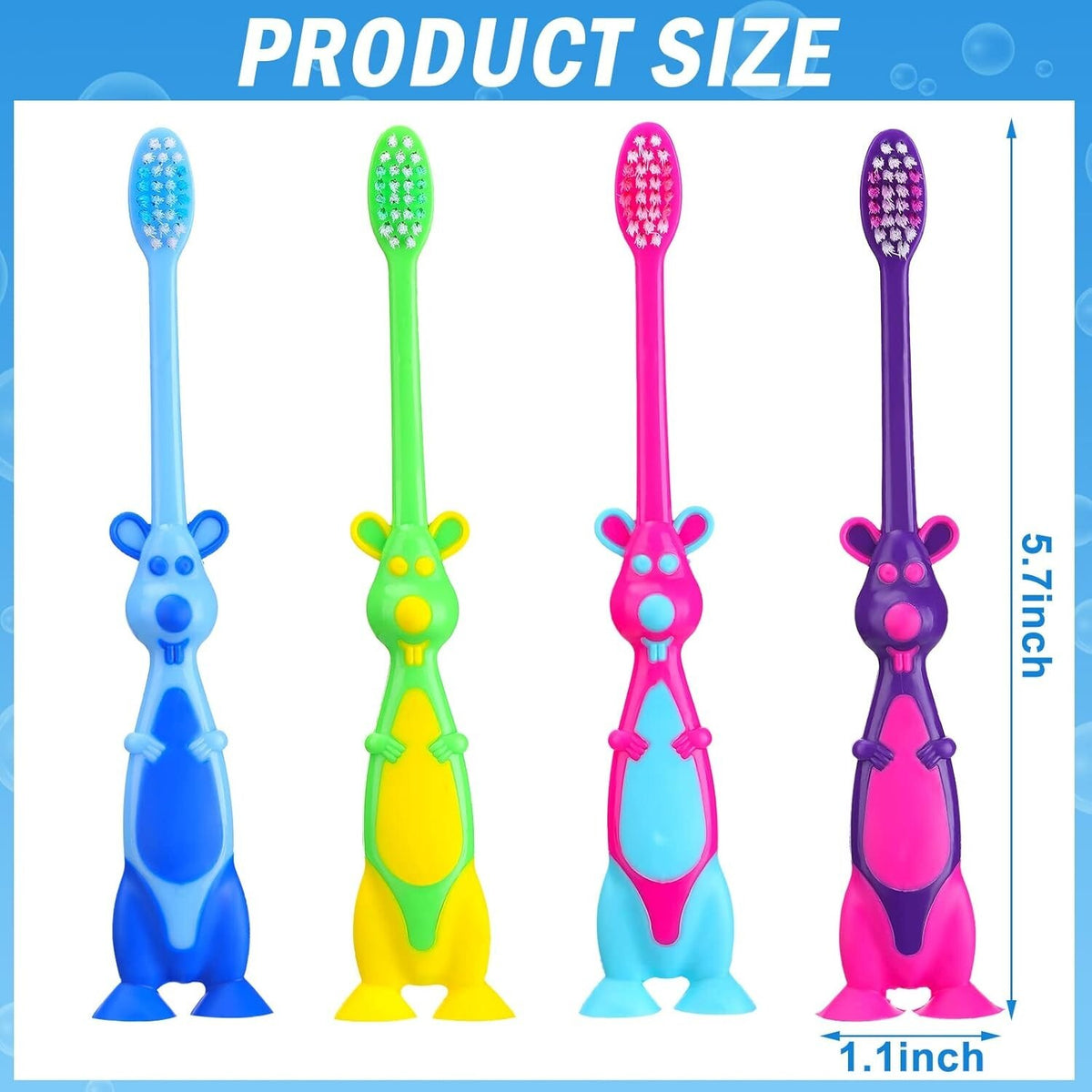 Kids Soft Toothbrush Bulk Pack - 400 Colorful Kangaroo Handles for Children
