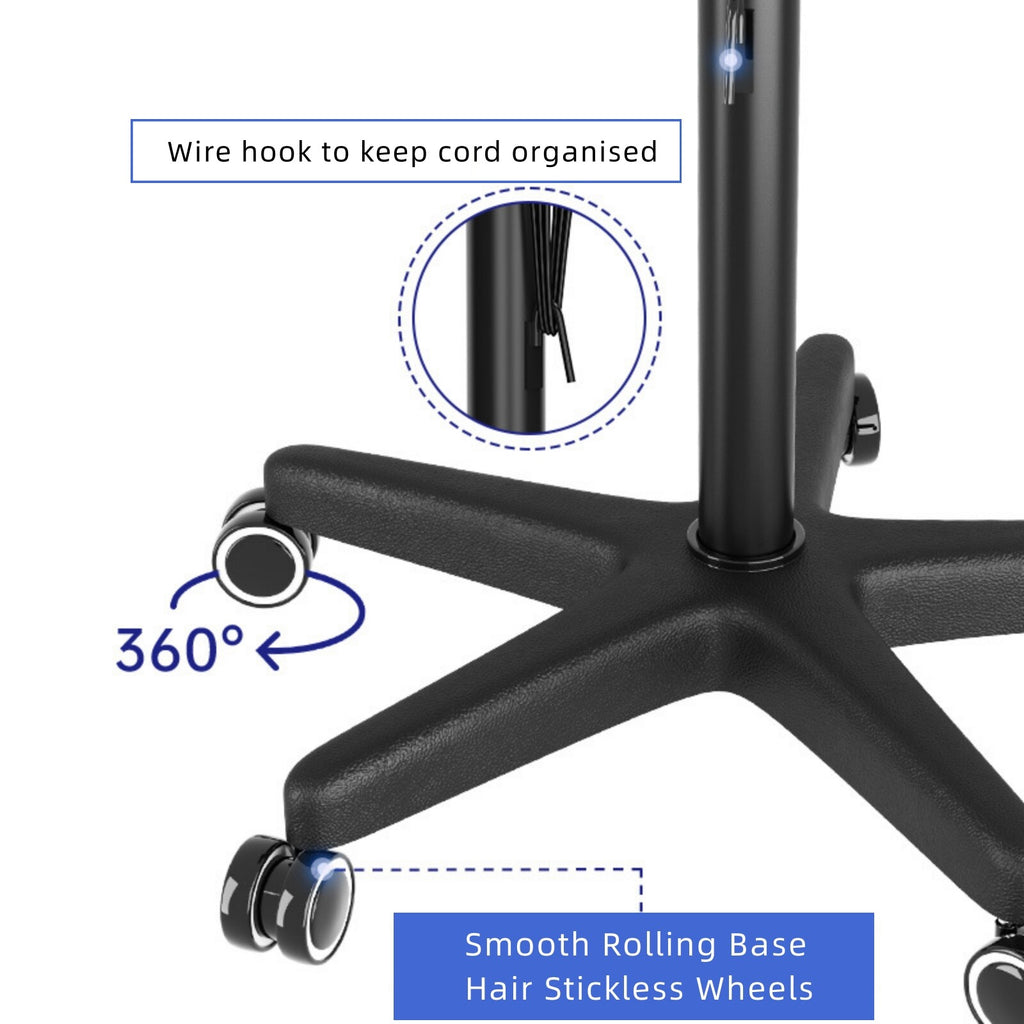 Height Adjustable Salon Tray Cart for Hair Extensions & Styling