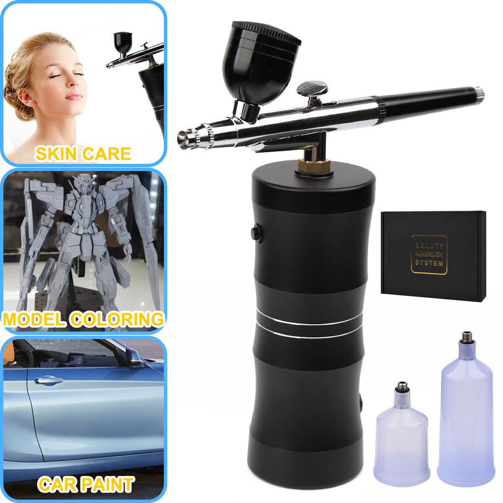 Portable Airbrush Kit for Art and Nails - Mini Air Compressor 7.4V, Aluminum