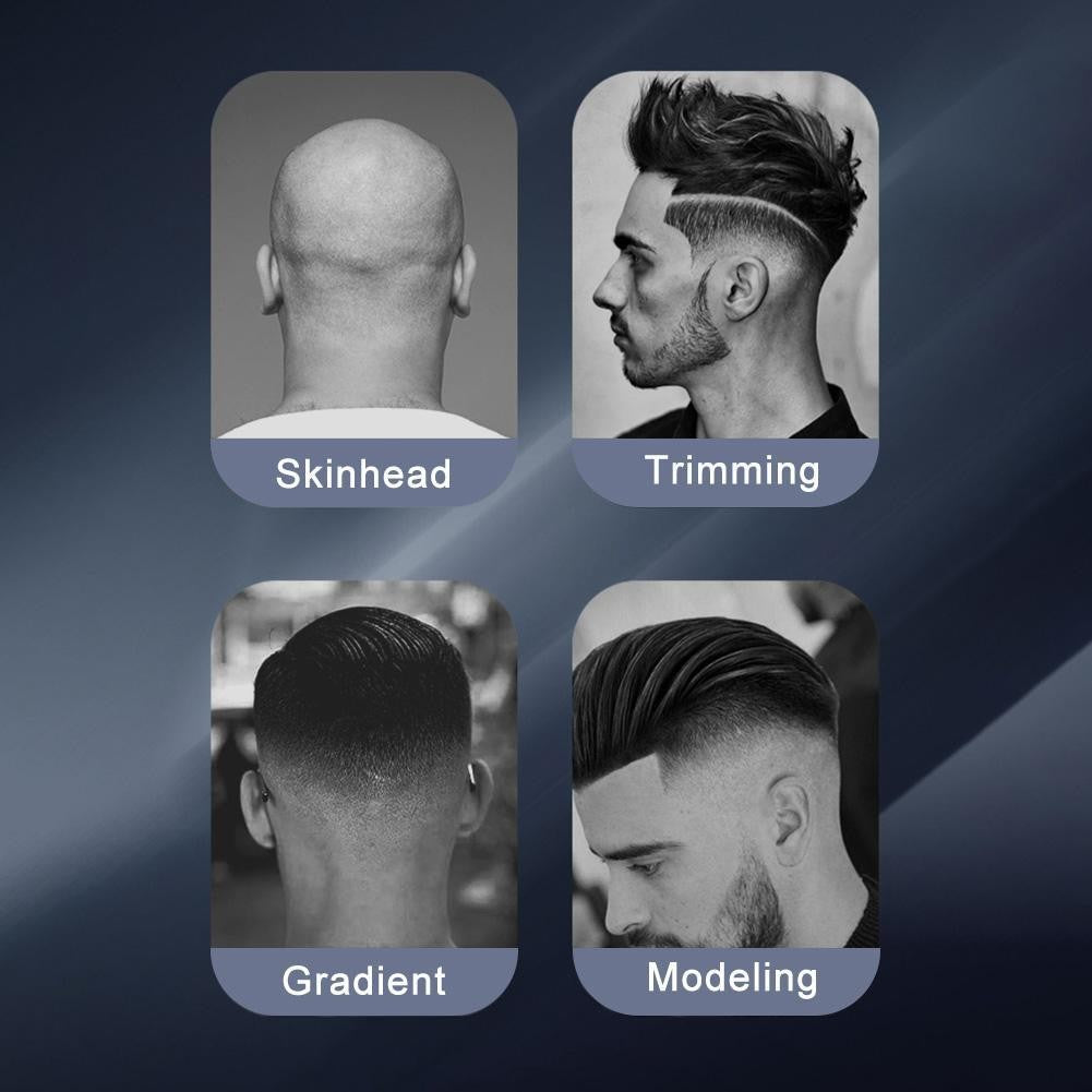 Professional 6-Piece Cordless Hair Clipper Set for Men with Adjustable Blades
