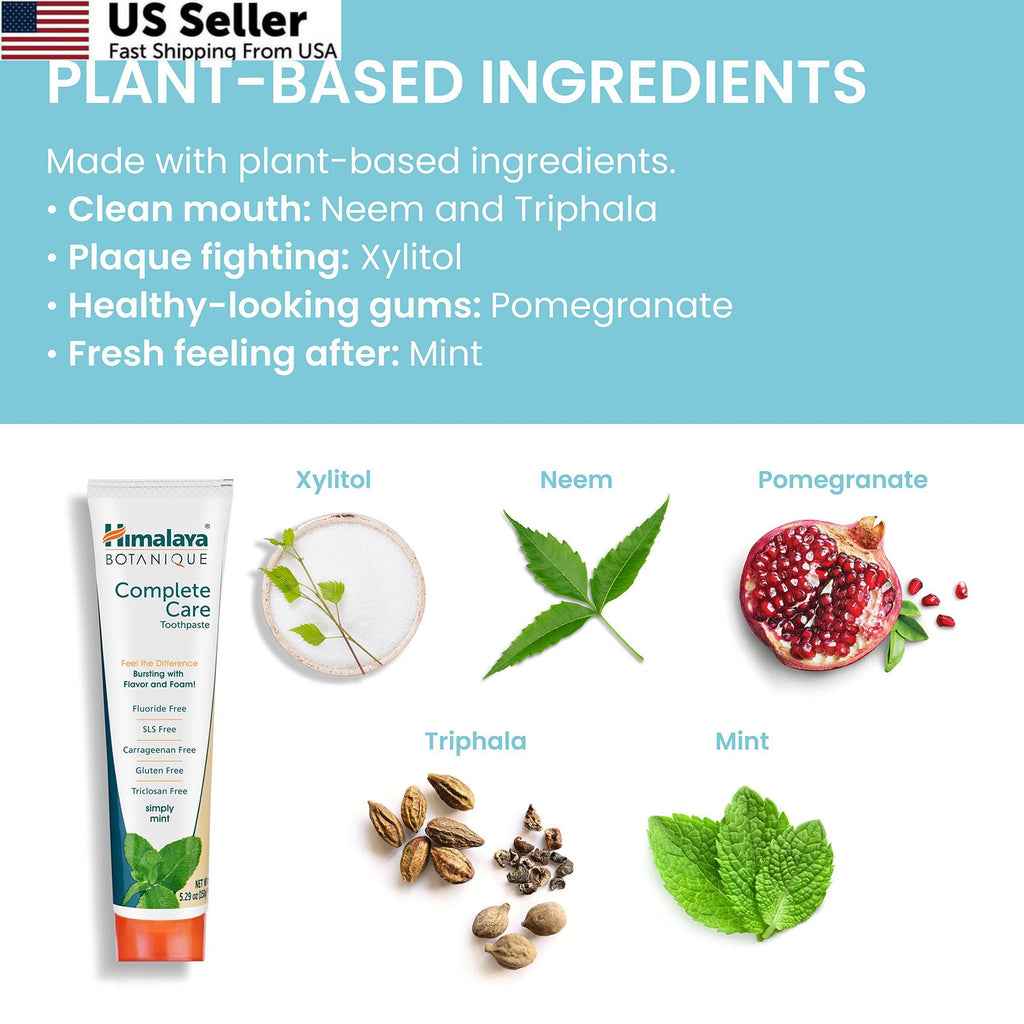 Herbal Toothpaste with Neem & Pomegranate - Fluoride-Free, 5.29oz