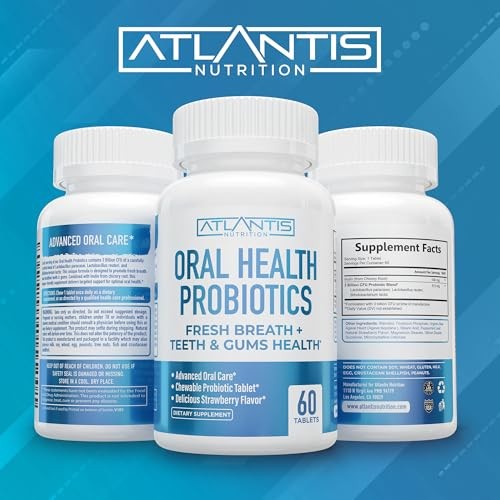 Oral Probiotics Chewables for Teeth and Gums - 60 Count, Supports Fresh Breath and Oral Health